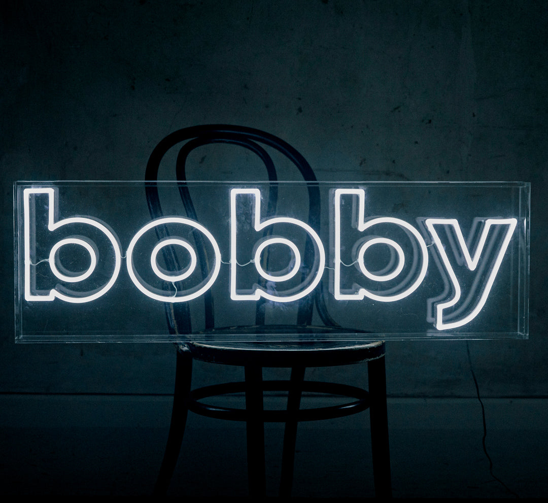 Australian soda company, drink bobby, neon light logo